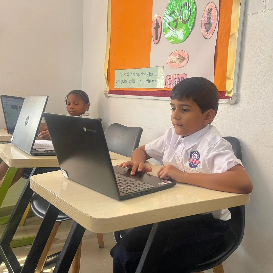 Students in ICT class